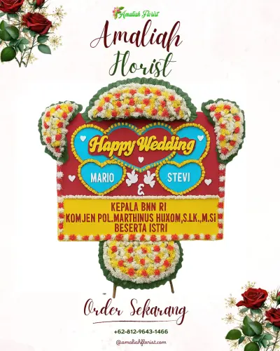 Karangan Papan Bunga Pernikahan di Slarangkidul